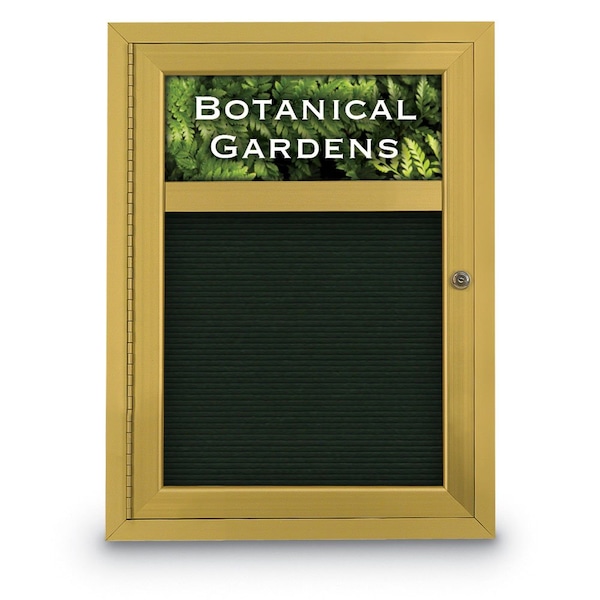 Indoor Enclosed Combo Board, 42"x32", Bronze Frame/Black & Black